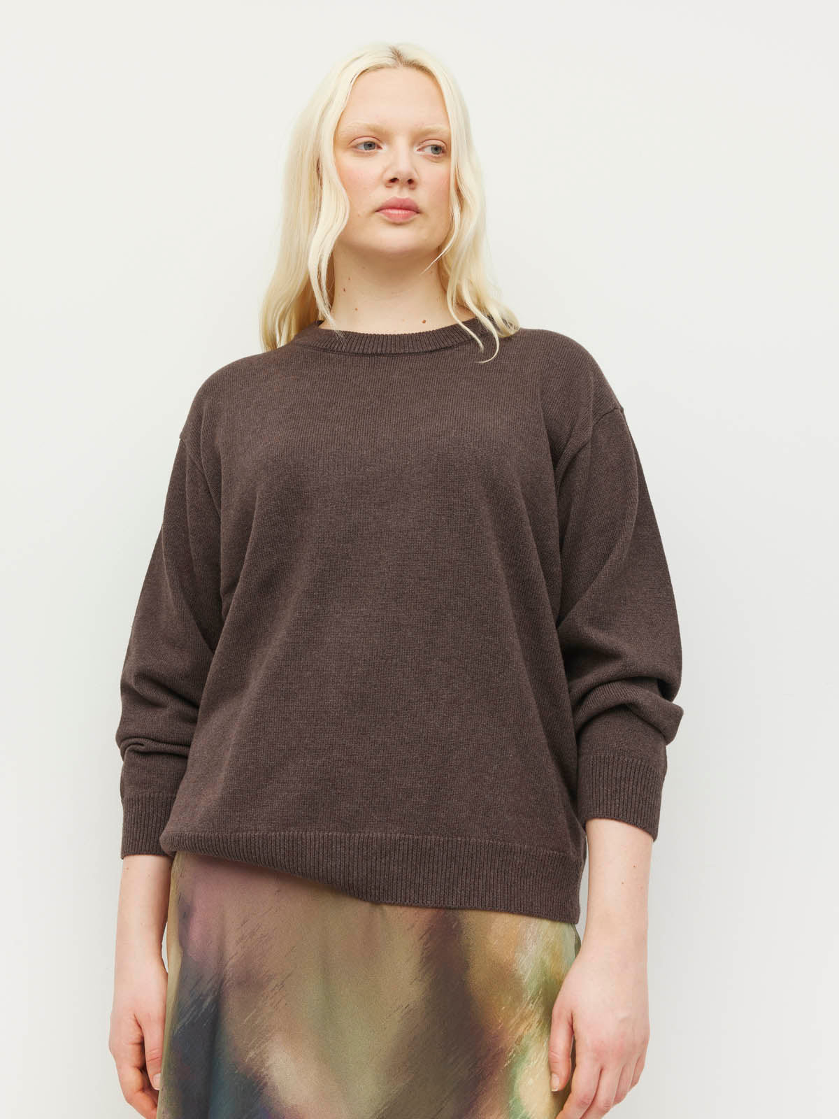 Cotton Sweatshirt (Cotton Knit) Truffle Marle