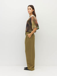 Boyfriend Pant (Drape Suiting) Dark Chartreuse