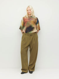 Boyfriend Pant (Drape Suiting) Dark Chartreuse
