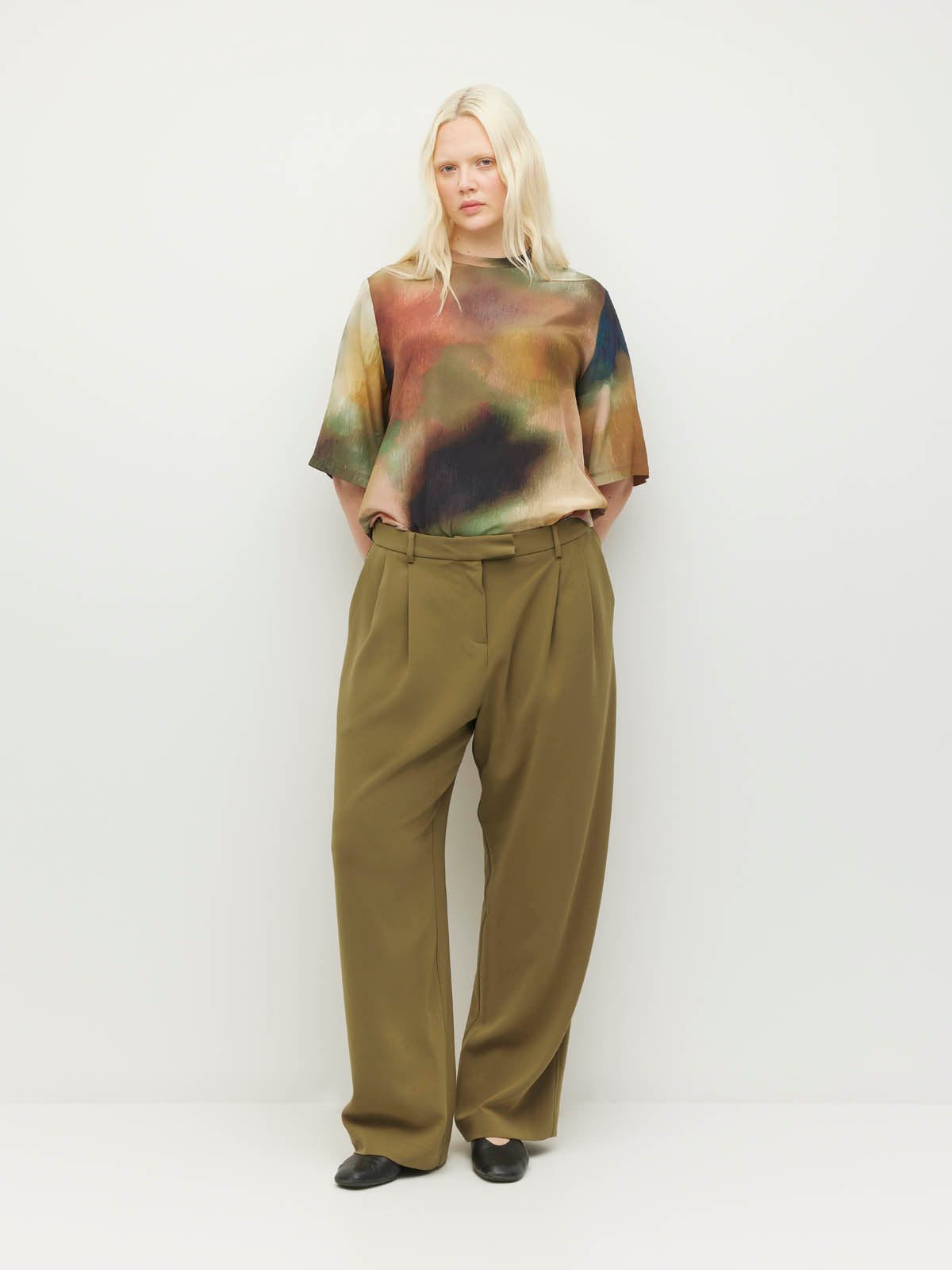 Boyfriend Pant (Drape Suiting) Dark Chartreuse