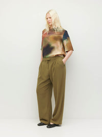 Boyfriend Pant (Drape Suiting) Dark Chartreuse