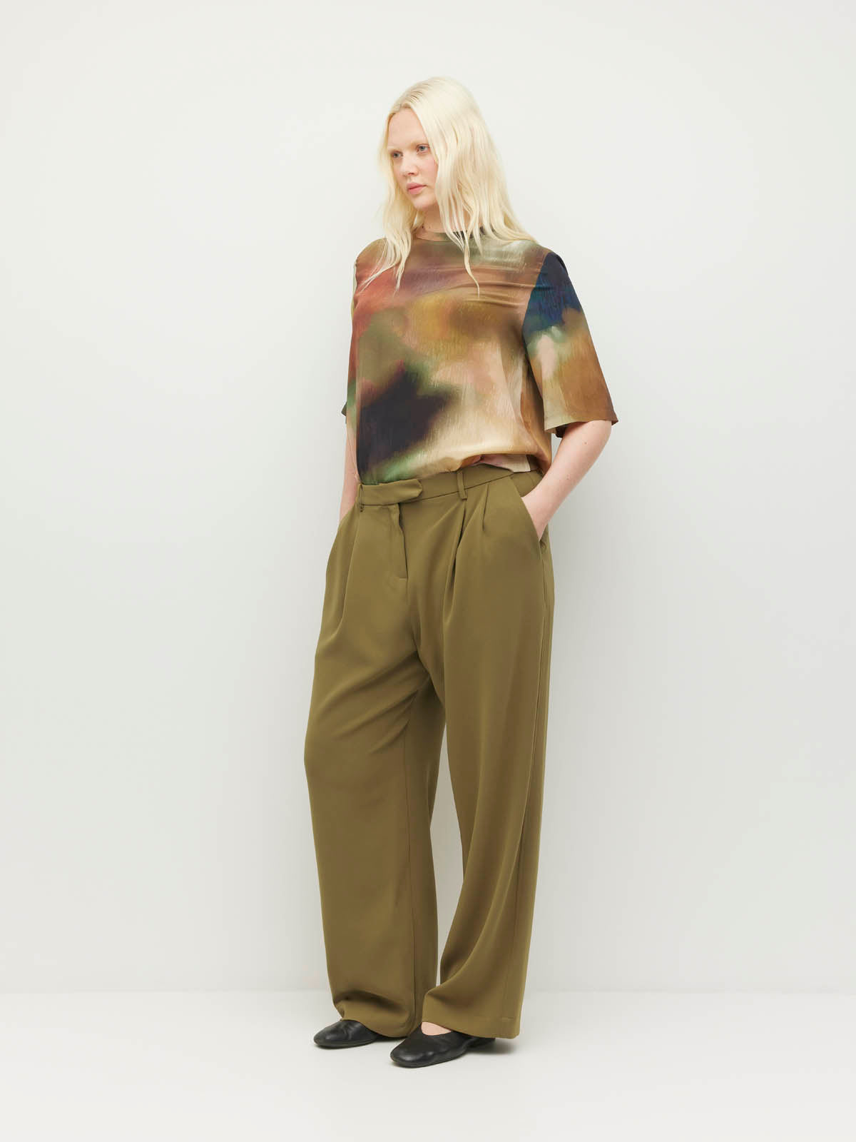 Boyfriend Pant (Drape Suiting) Dark Chartreuse