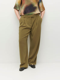 Boyfriend Pant (Drape Suiting) Dark Chartreuse