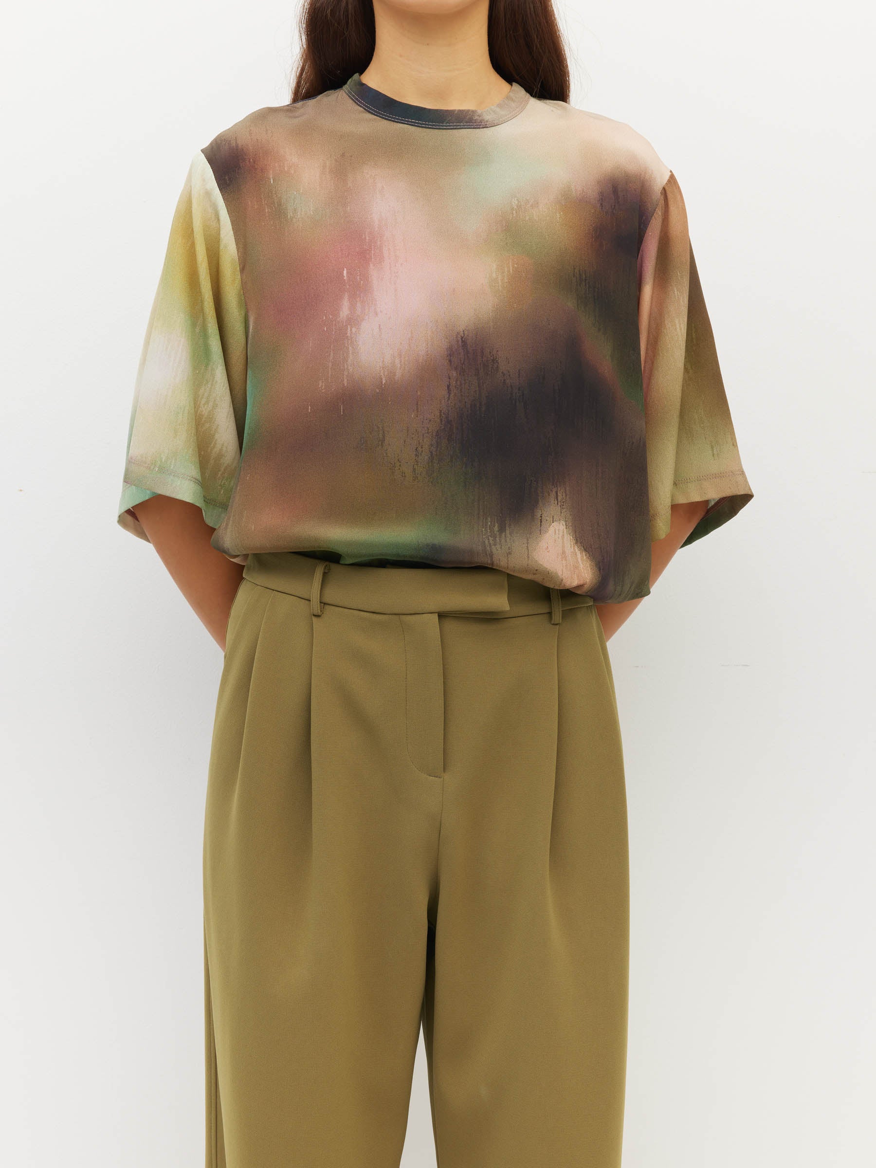 Boyfriend Pant (Drape Suiting) Dark Chartreuse