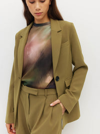 Jude Blazer (Drape Suiting) Dark Chartreuse