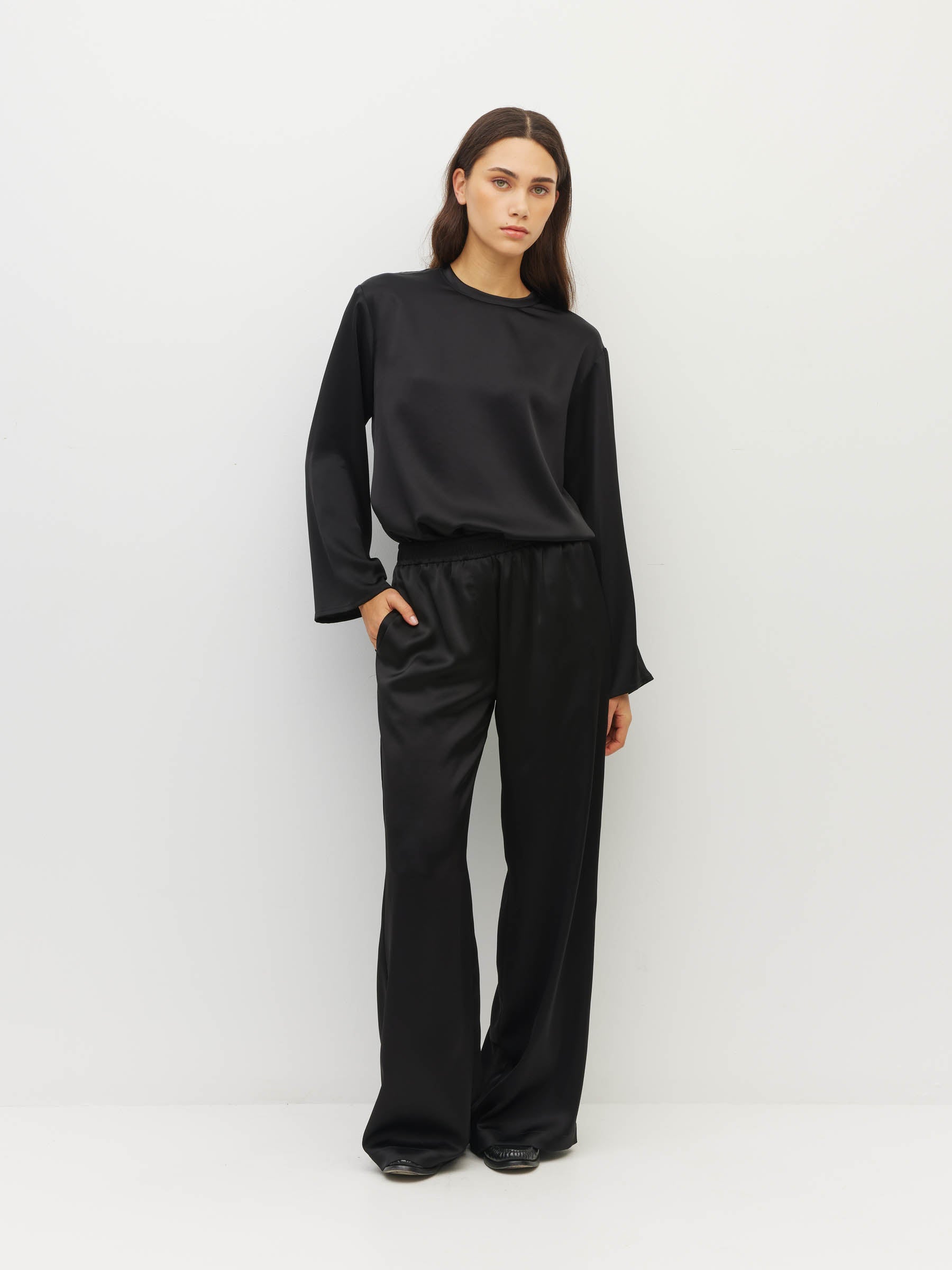 Koa Trouser (Dress Satin) Gloss Black
