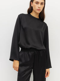 L/S Fancy T (Dress Satin) Gloss Black