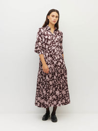 Louise Dress (Dusk Blossom Plisse) Rose Lustre