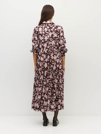 Louise Dress (Dusk Blossom Plisse) Rose Lustre