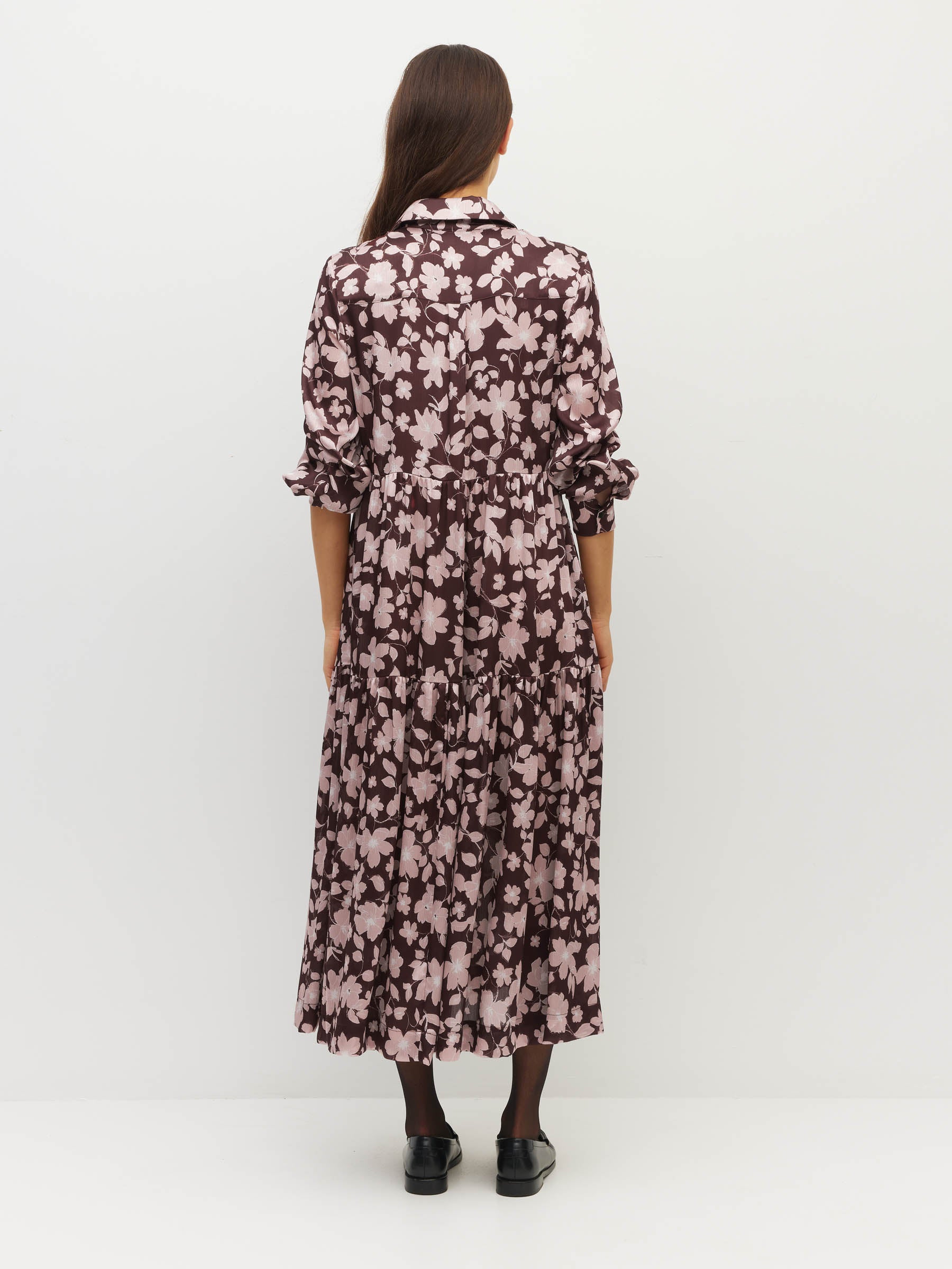 Louise Dress (Dusk Blossom Plisse) Rose Lustre
