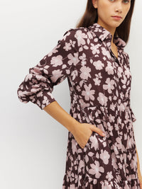 Louise Dress (Dusk Blossom Plisse) Rose Lustre
