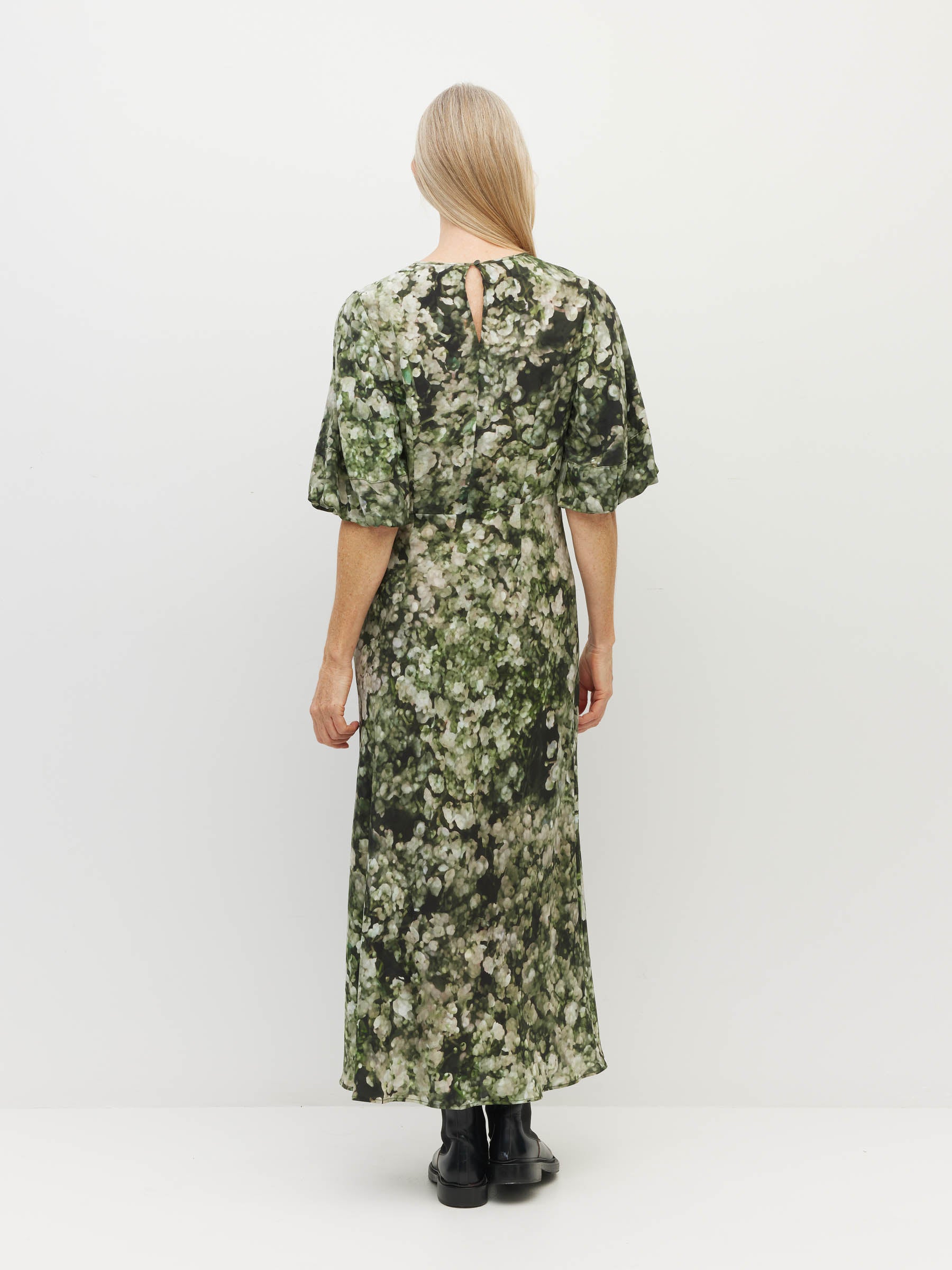 Arabella Dress (Gypsy Flora Crepe) Seagrass