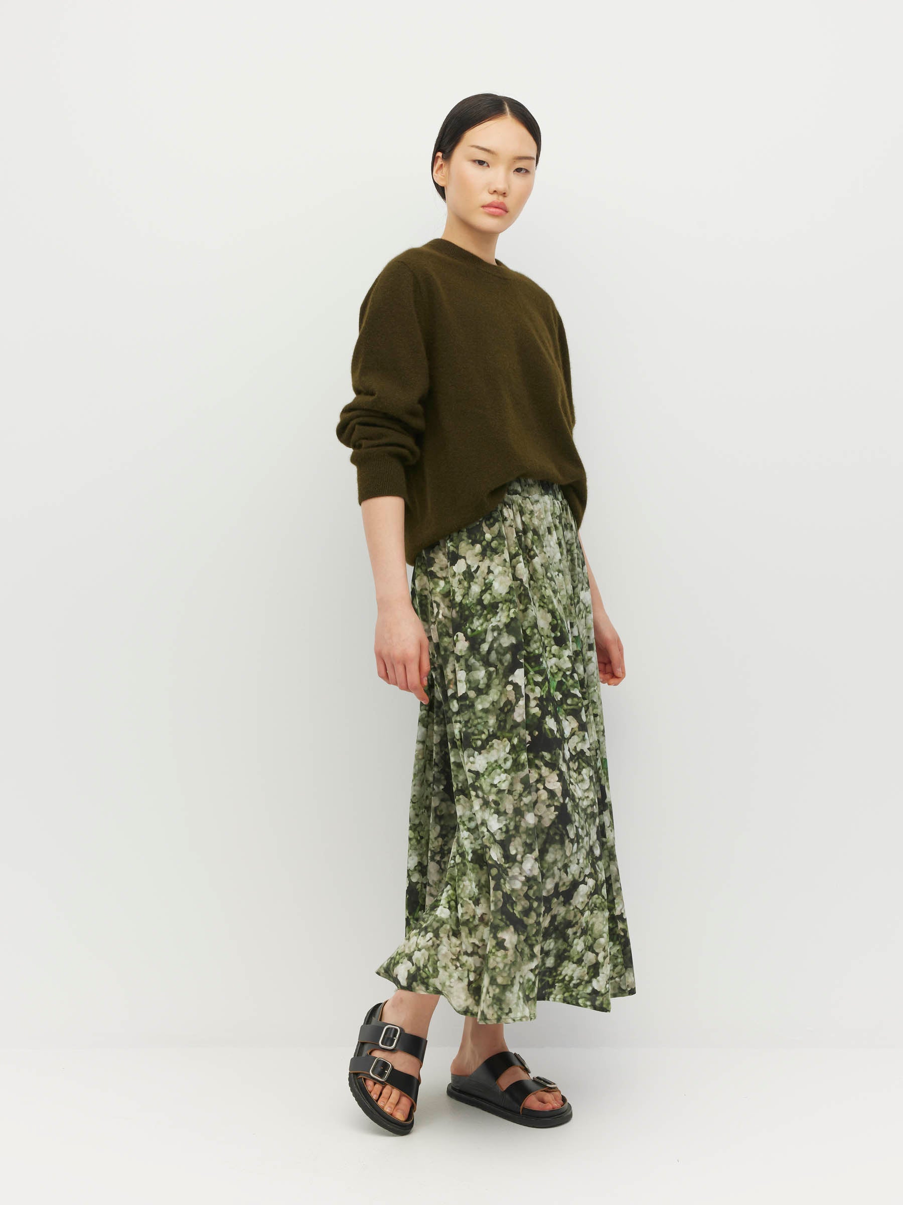 Arcade Skirt (Gypsy Flora Crepe) Seagrass