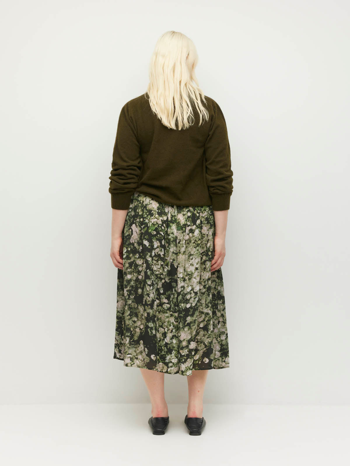 Arcade Skirt (Gypsy Flora Crepe) Seagrass