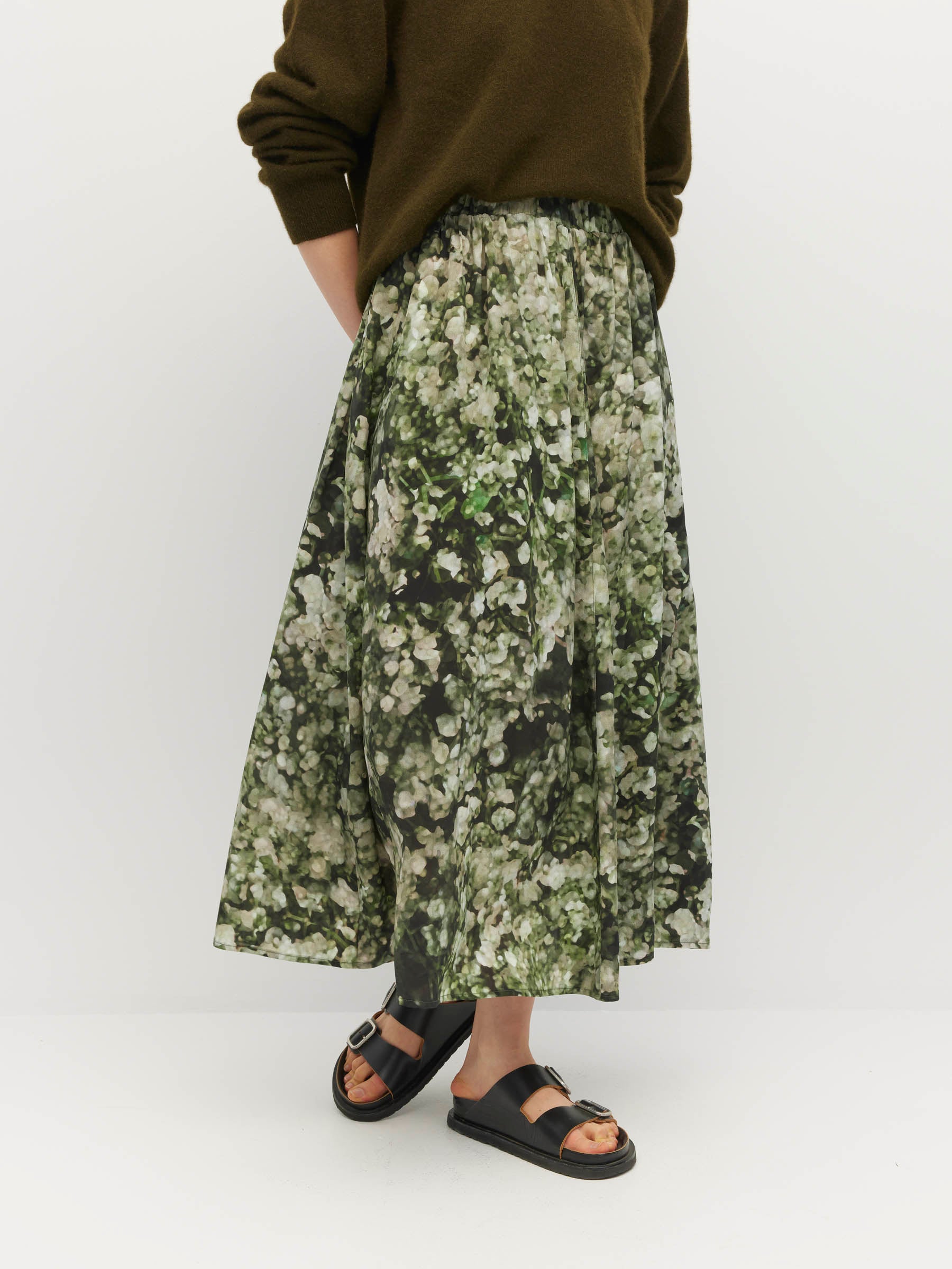 Arcade Skirt (Gypsy Flora Crepe) Seagrass