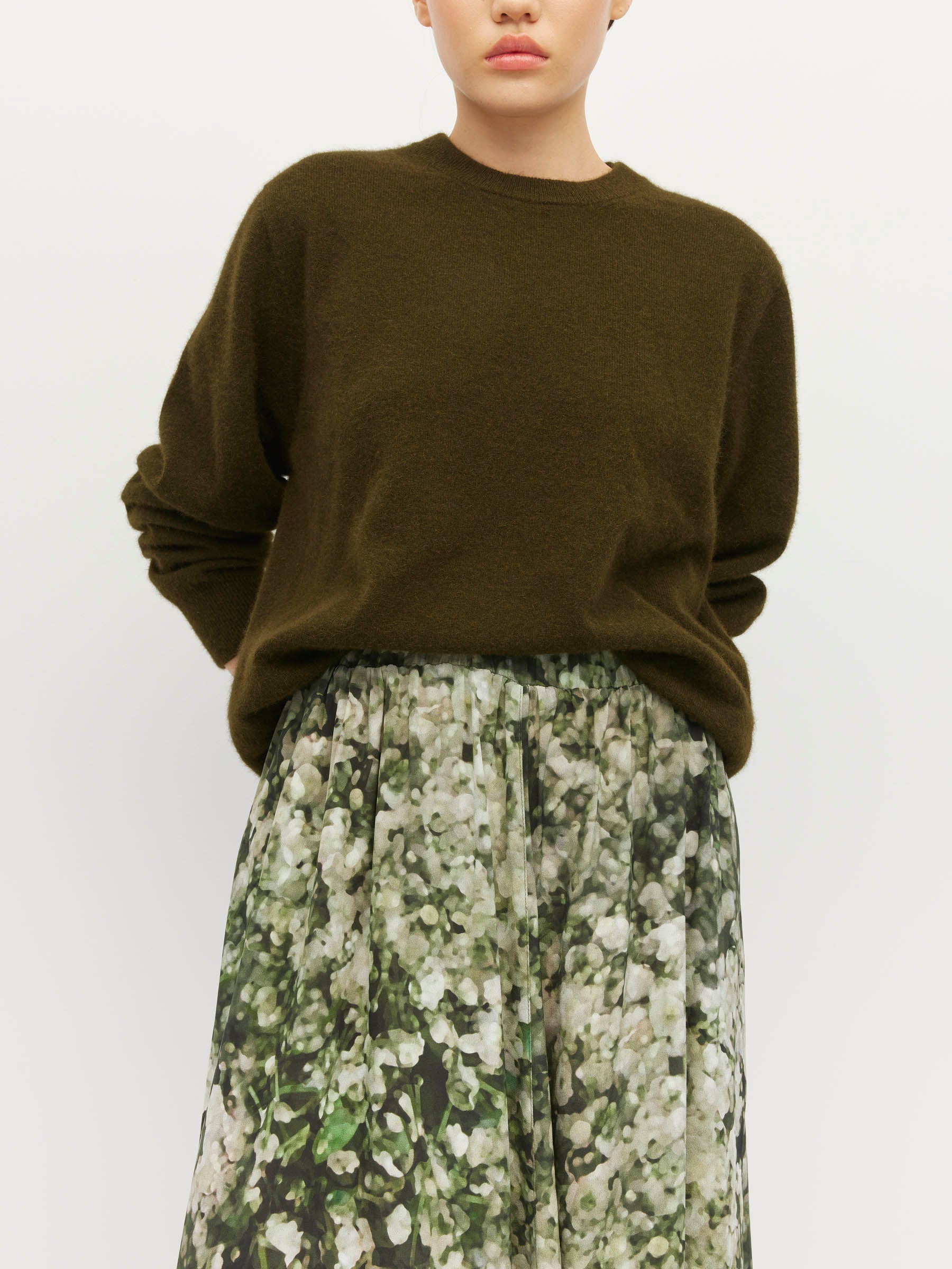 Arcade Skirt (Gypsy Flora Crepe) Seagrass