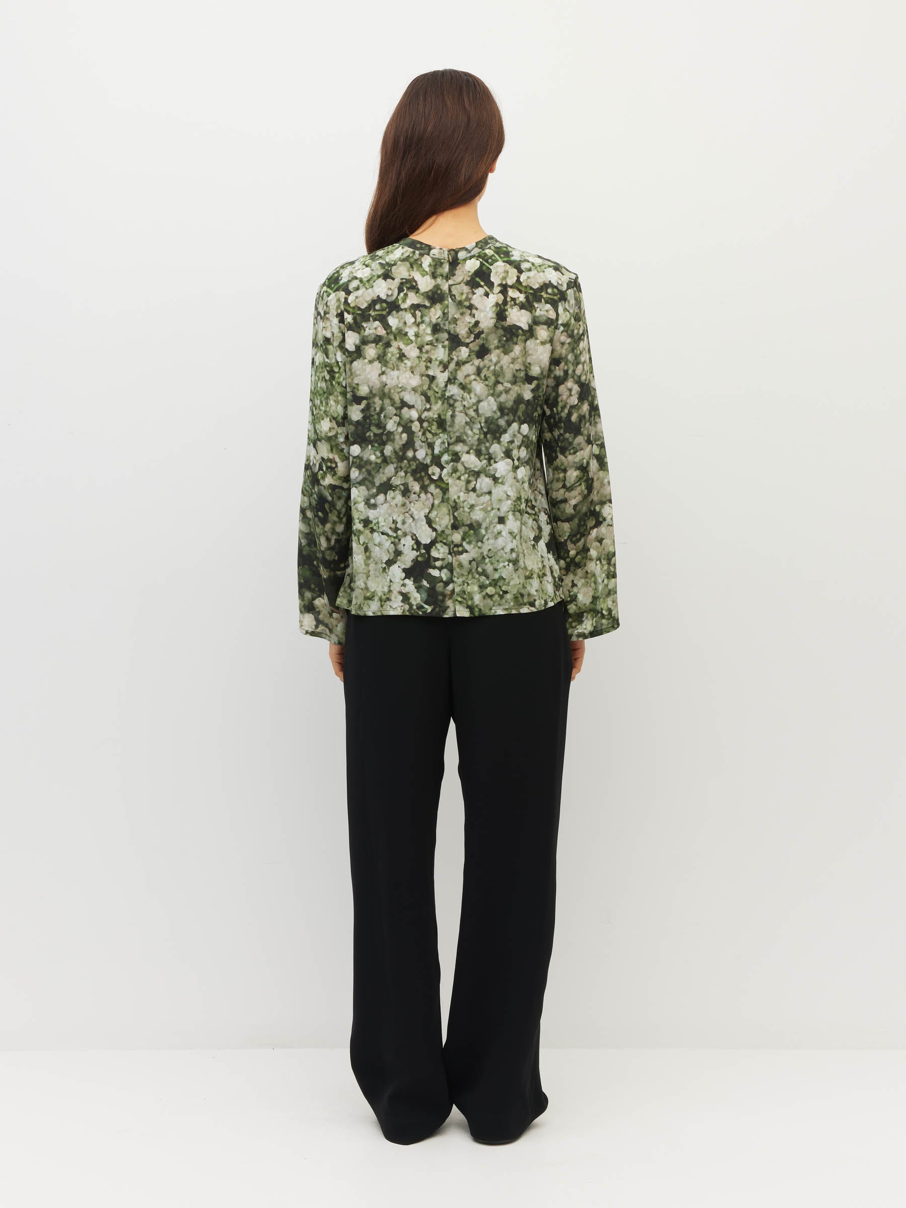 L/S Fancy T (Gypsy Flora Crepe) Seagrass
