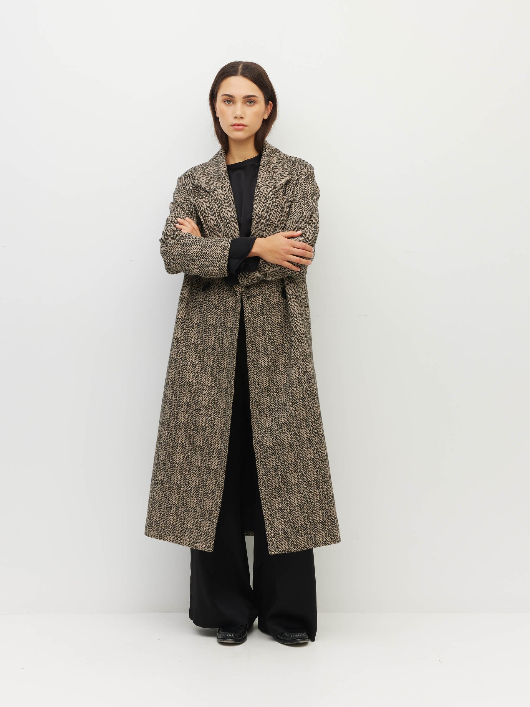 Cassia Coat (Herringbone Wool Blend) Sketch – Juliette Hogan