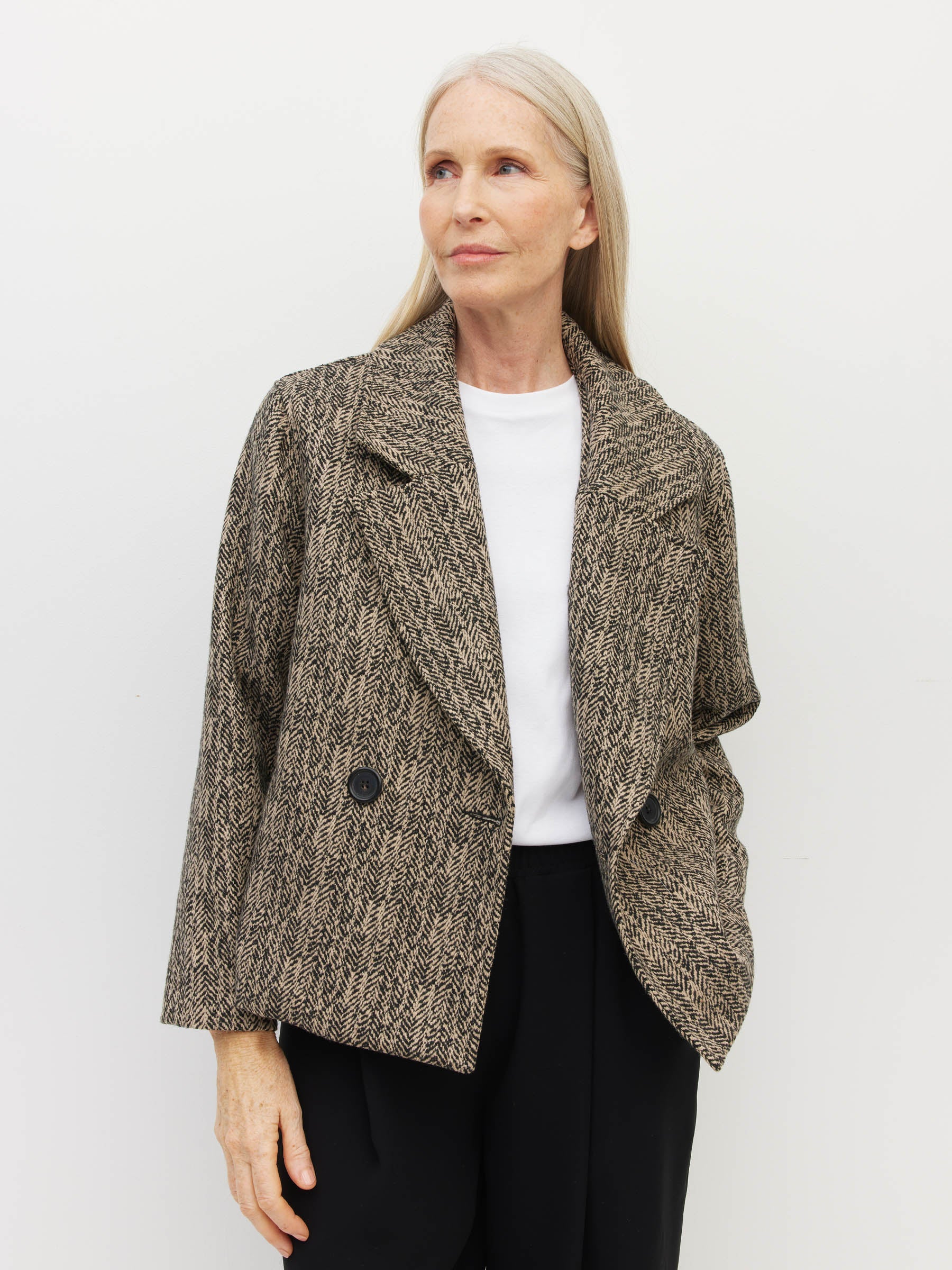 Caya Jacket (Herringbone Wool Blend) Sketch – Juliette Hogan