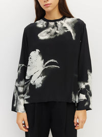 L/S Fancy T (Inkflower Silk CDC) Carbon