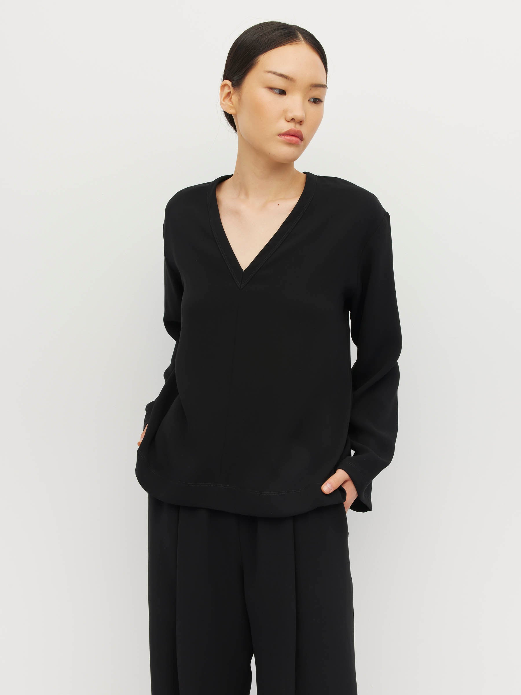 L/S Yvette T (Luxe Suiting) Black