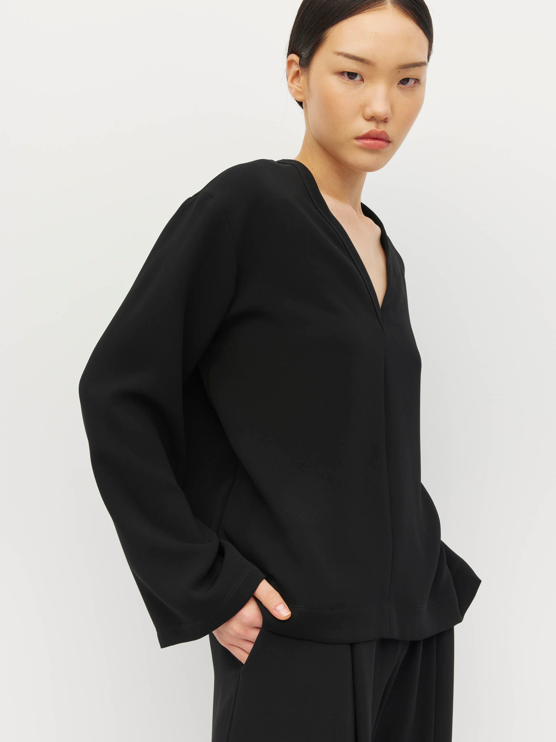 L/S Yvette T (Luxe Suiting) Black