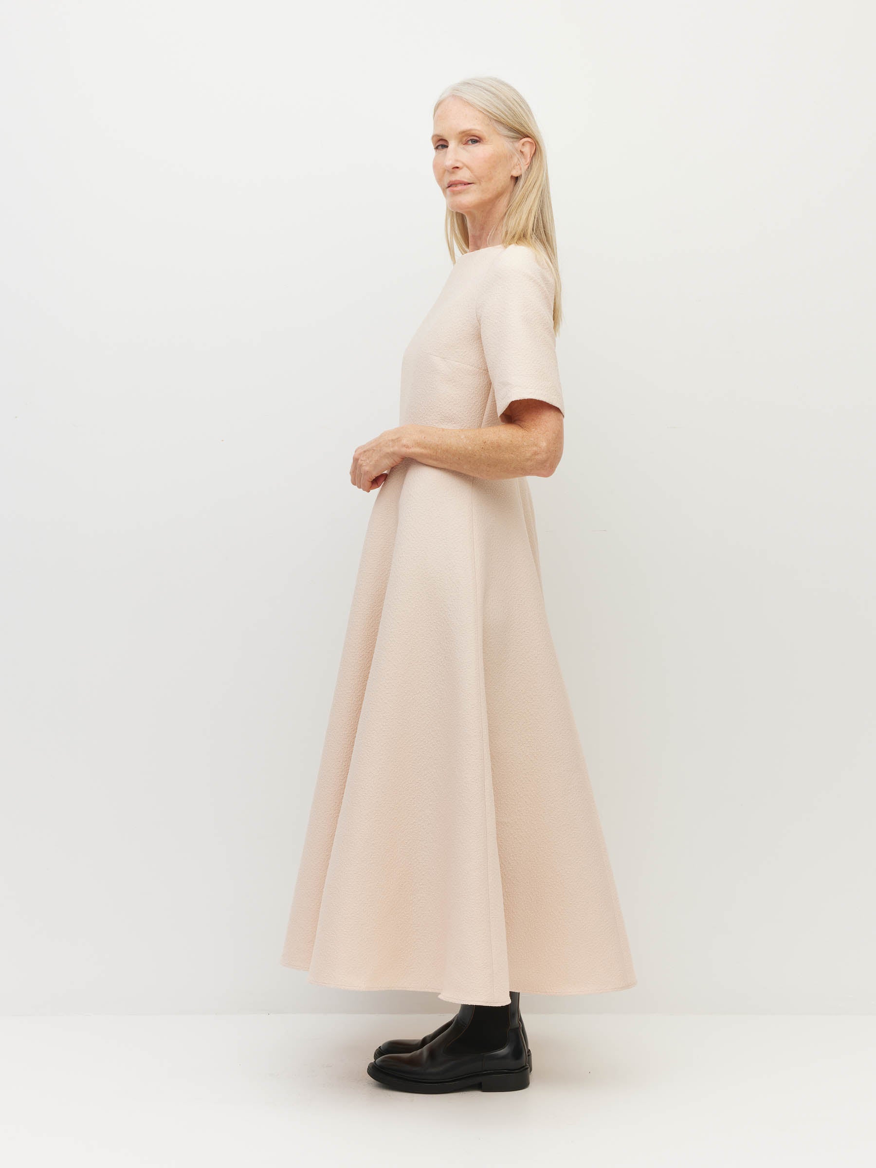Hudson Dress (Textured Brocade) Blush