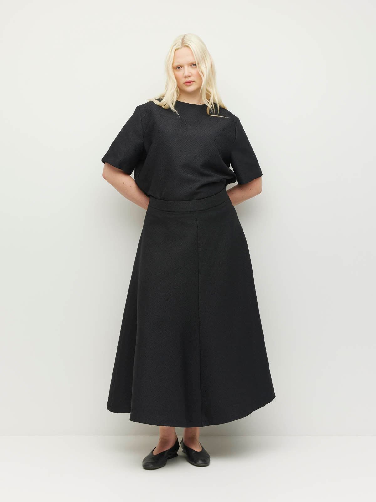Jazz Skirt (Textured Brocade) Black