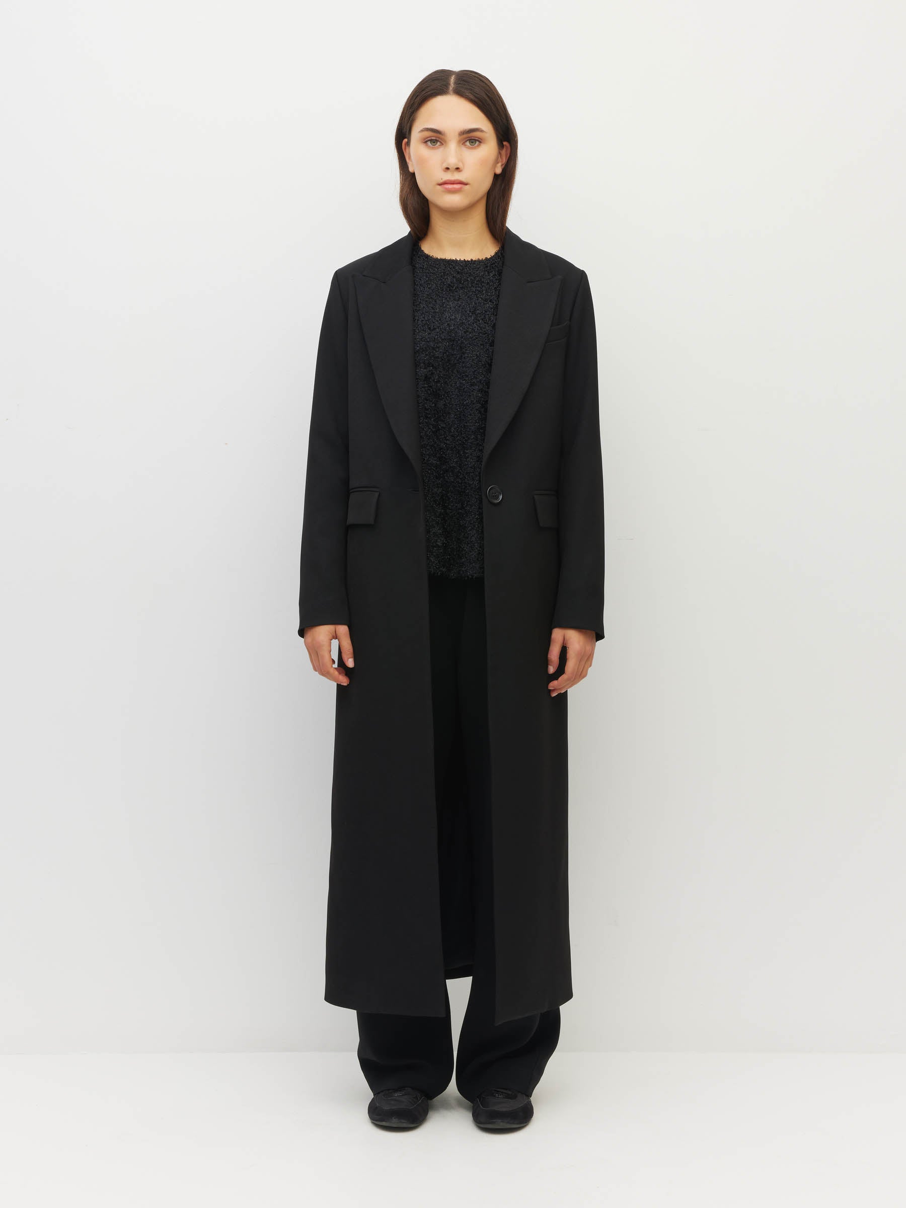 Mantelina Coat (Tech Twill Suiting) Black