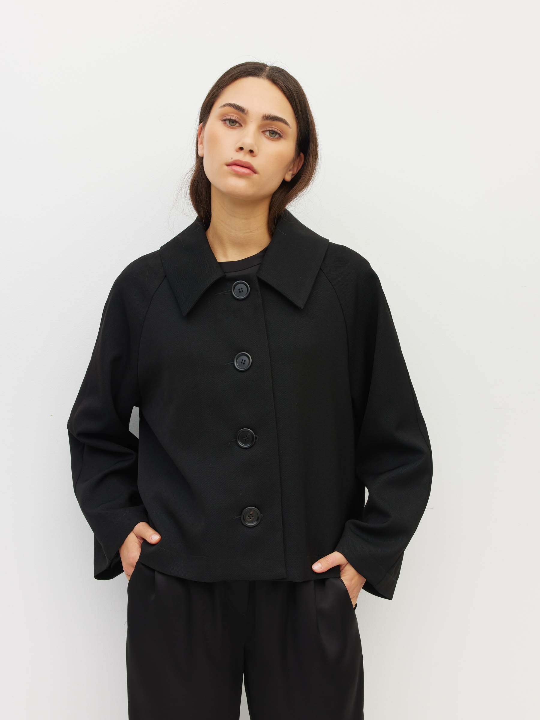 Rafaella Jacket (Tech Twill Suiting) Black