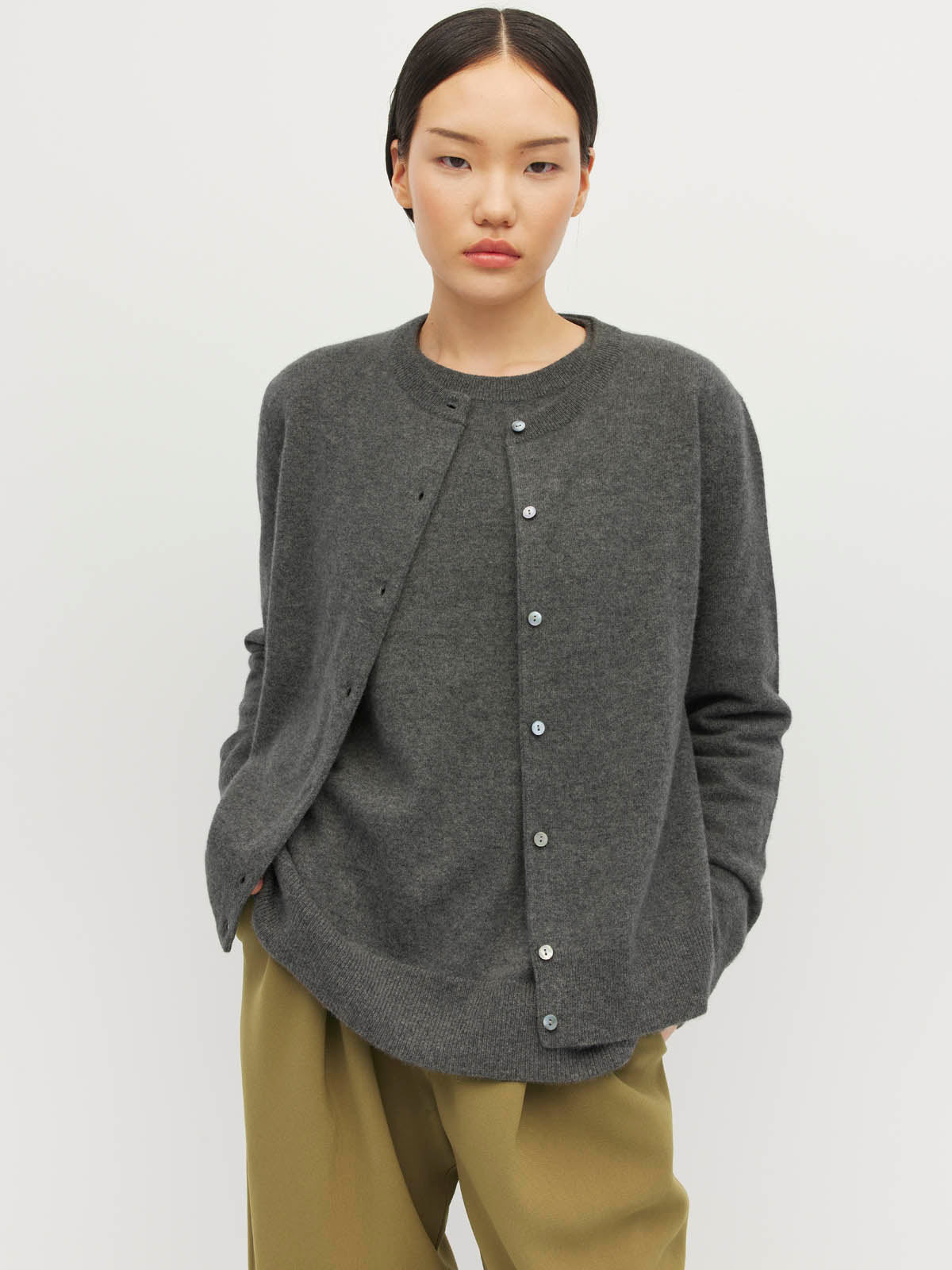 Twin Cardi (Cashmere) Thunder