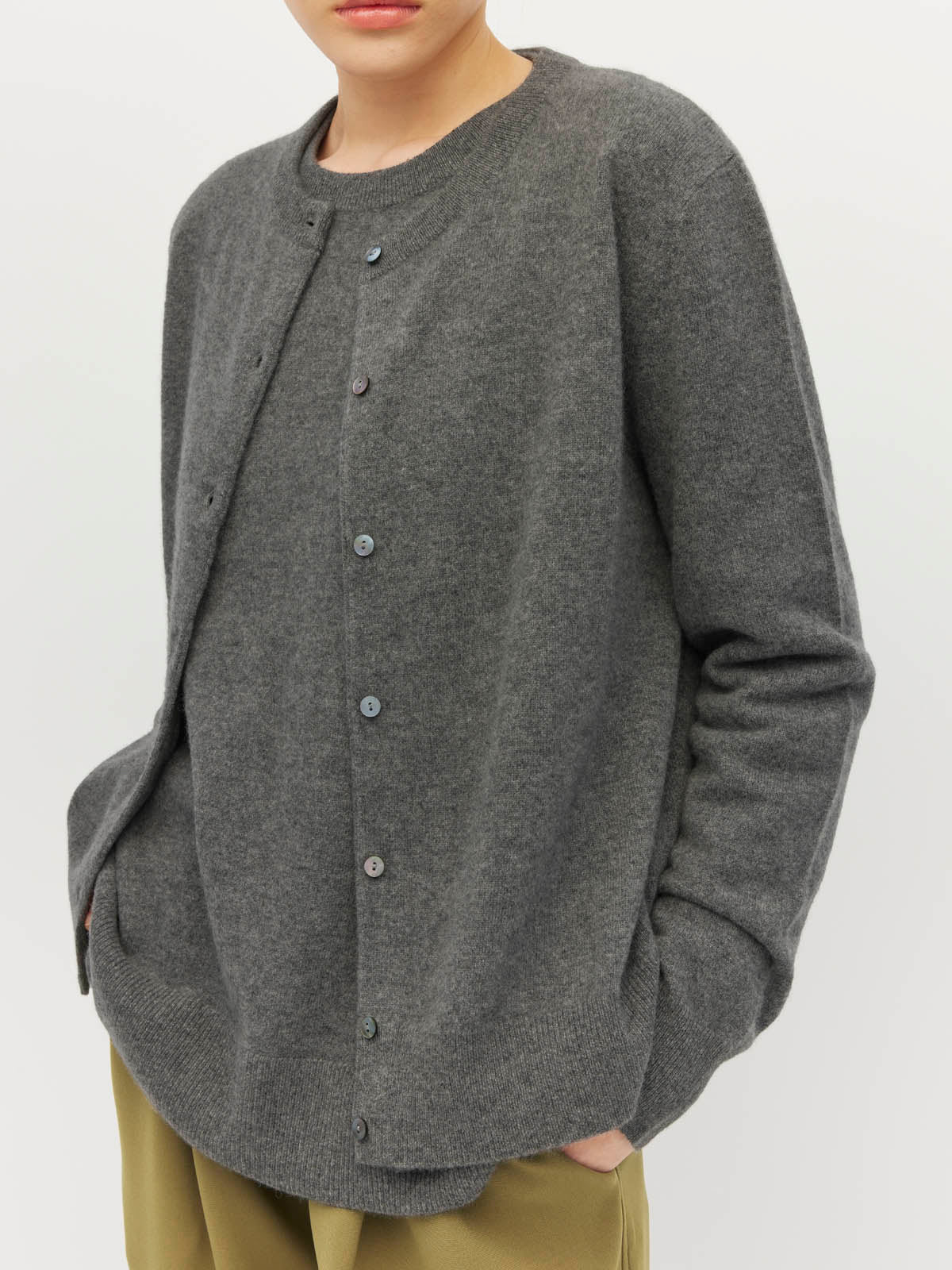 Twin Cardi (Cashmere) Thunder