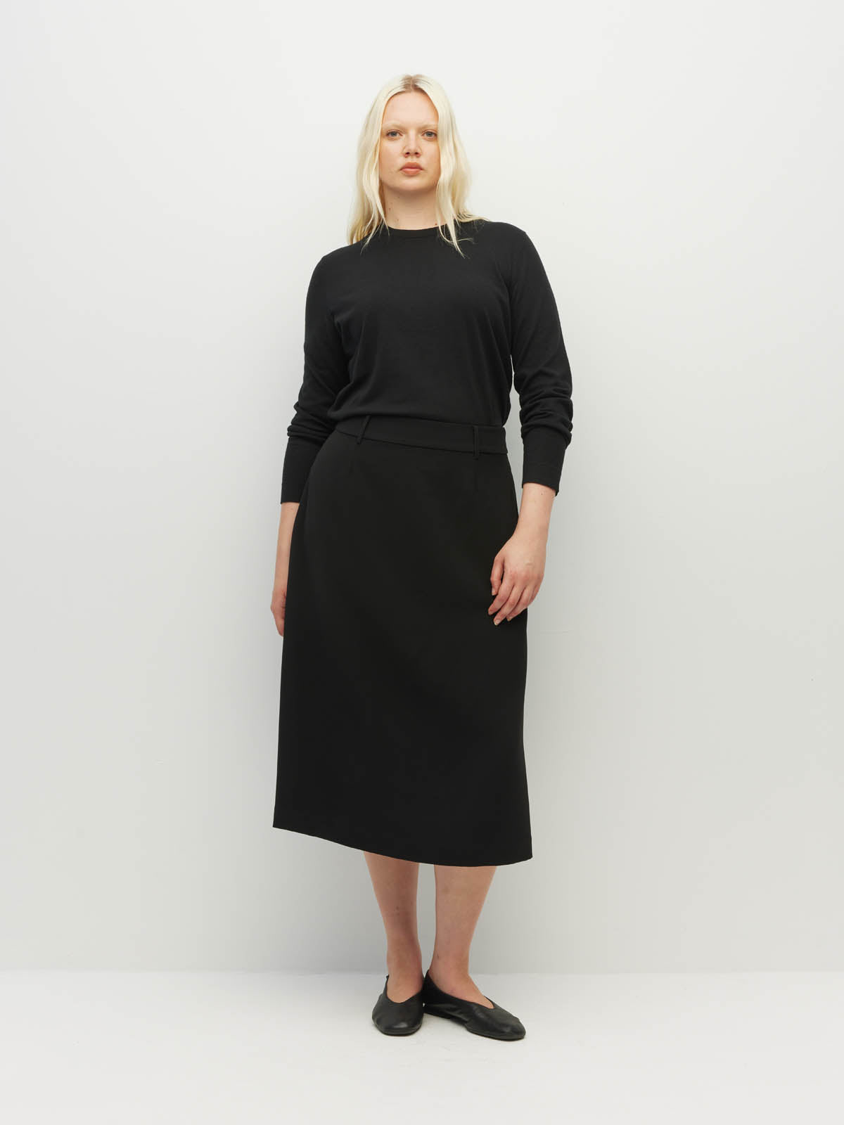 デサント　LUXE Collection 黒　トップス JHL L/S Luxe T (Luxe Cotton Cashmere) Black – Juliette Hogan
