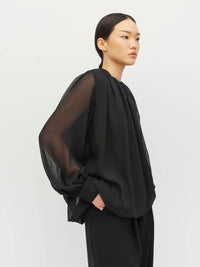 Indra Blouse (Georgette Yoryu) Black