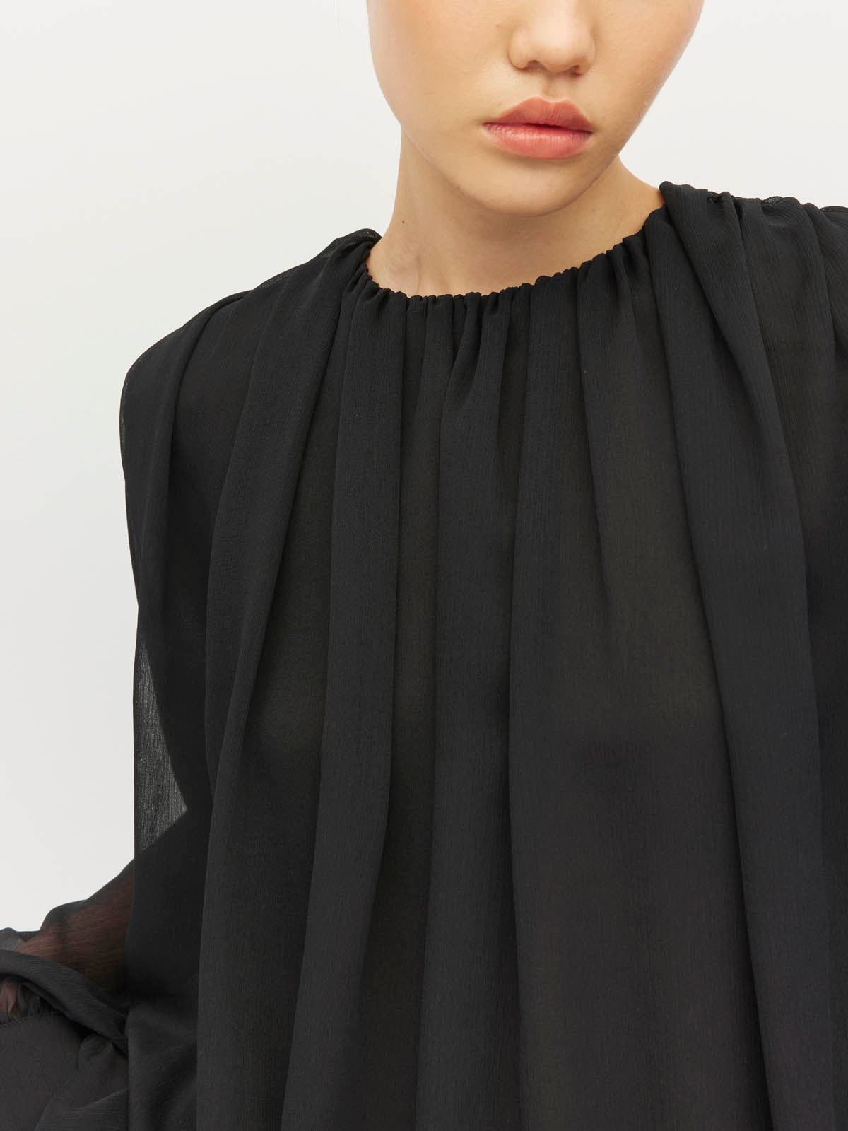 Indra Blouse (Georgette Yoryu) Black