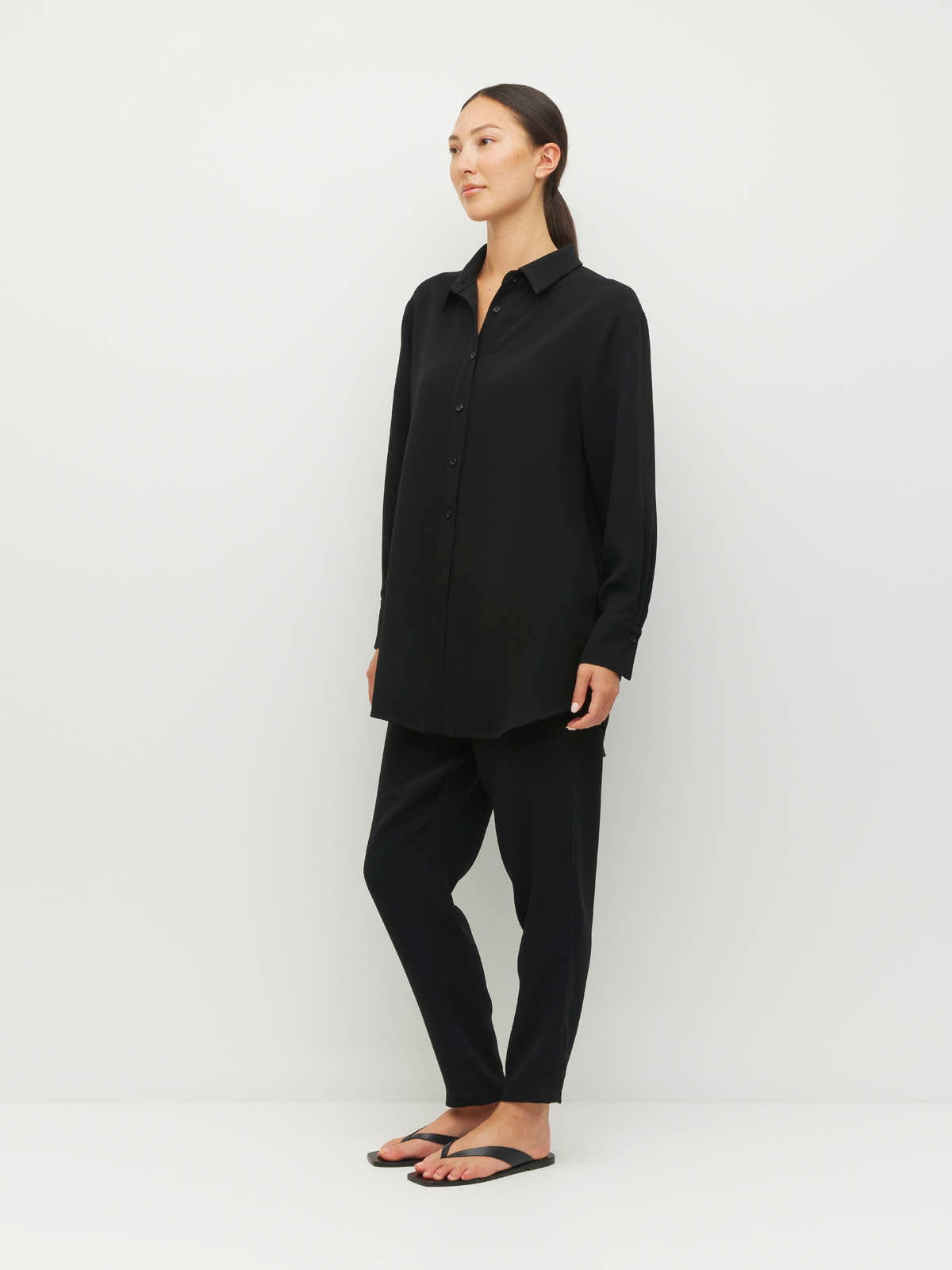 Elina Shirt (Luxe Suiting) Black