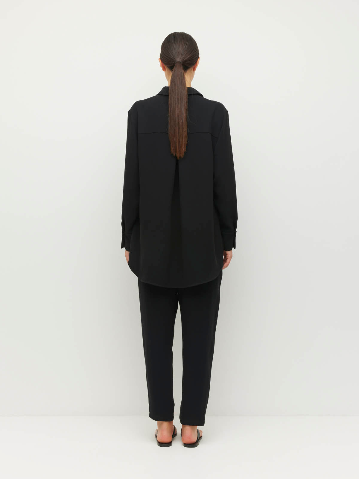 Elina Shirt (Luxe Suiting) Black