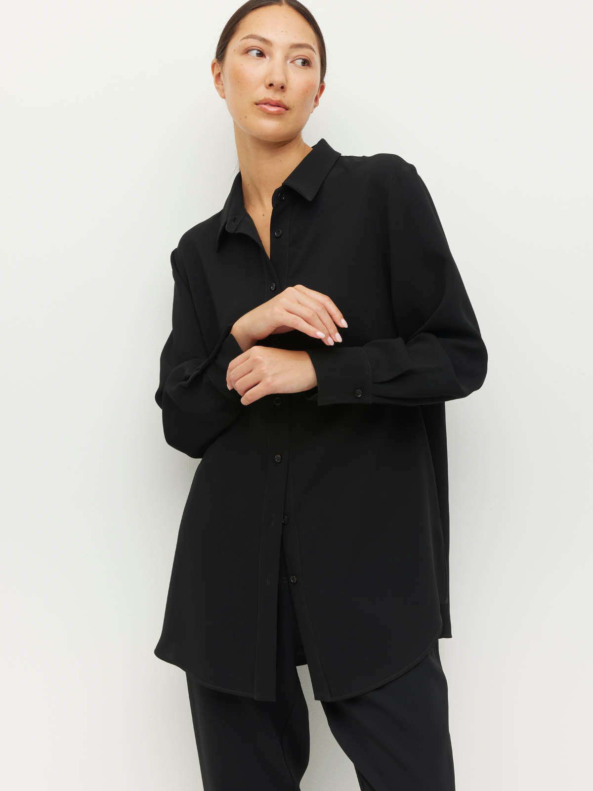 Elina Shirt (Luxe Suiting) Black