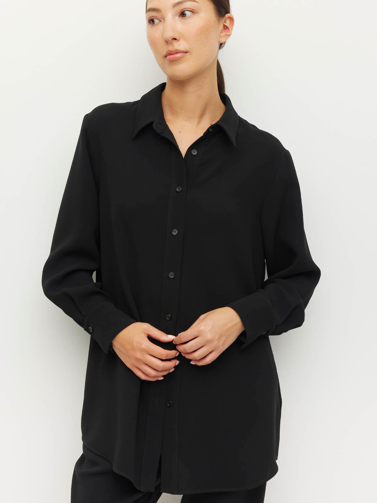 Elina Shirt (Luxe Suiting) Black