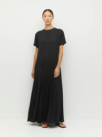 Bettina Dress (Matte Pleat) Black