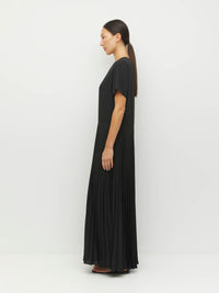 Bettina Dress (Matte Pleat) Black