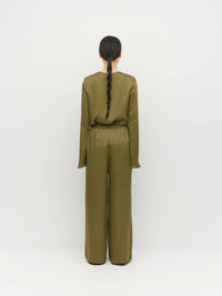 Koa Trouser (Satin Crepe) Sicilian Olive