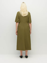 Twist Dress (Satin Crepe) Sicilian Olive
