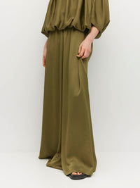 Una Dress (Satin Crepe) Sicilian Olive