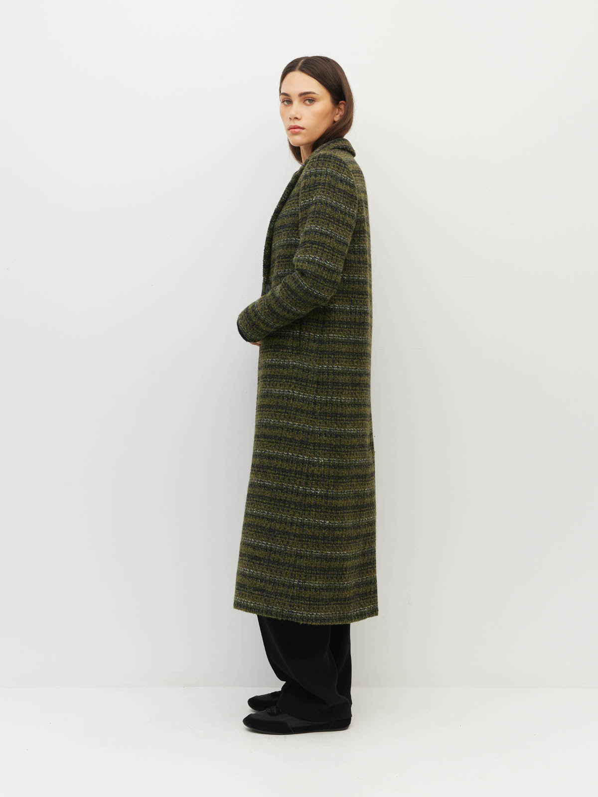 Watson Coat (Sparkle Coating) Forest Tweed – Juliette Hogan