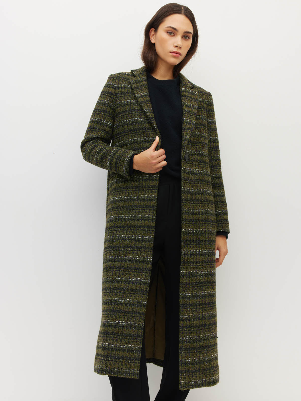 Watson Coat (Sparkle Coating) Forest Tweed – Juliette Hogan