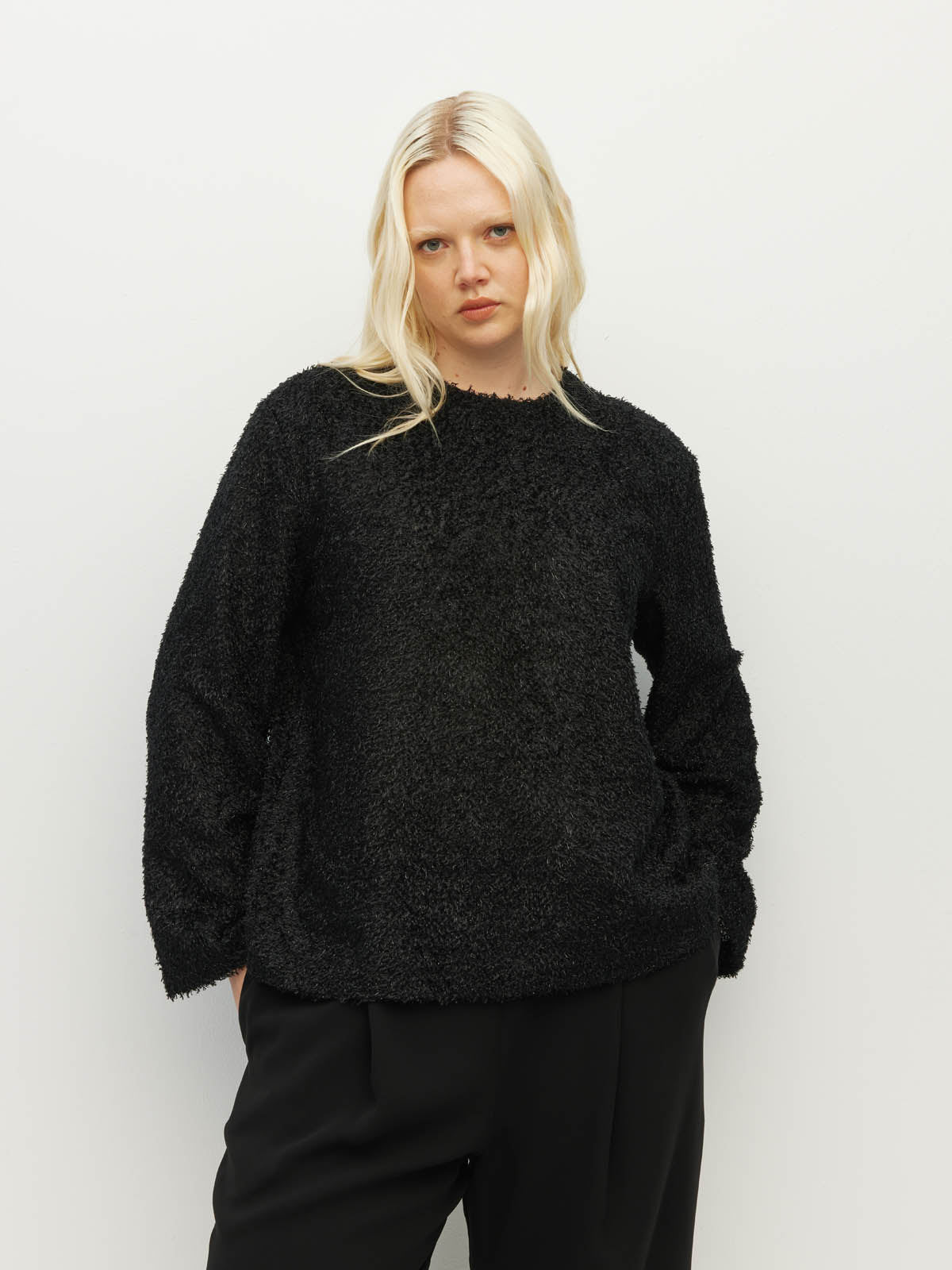 L/S Fancy T (Textured Tinsel) Onyx