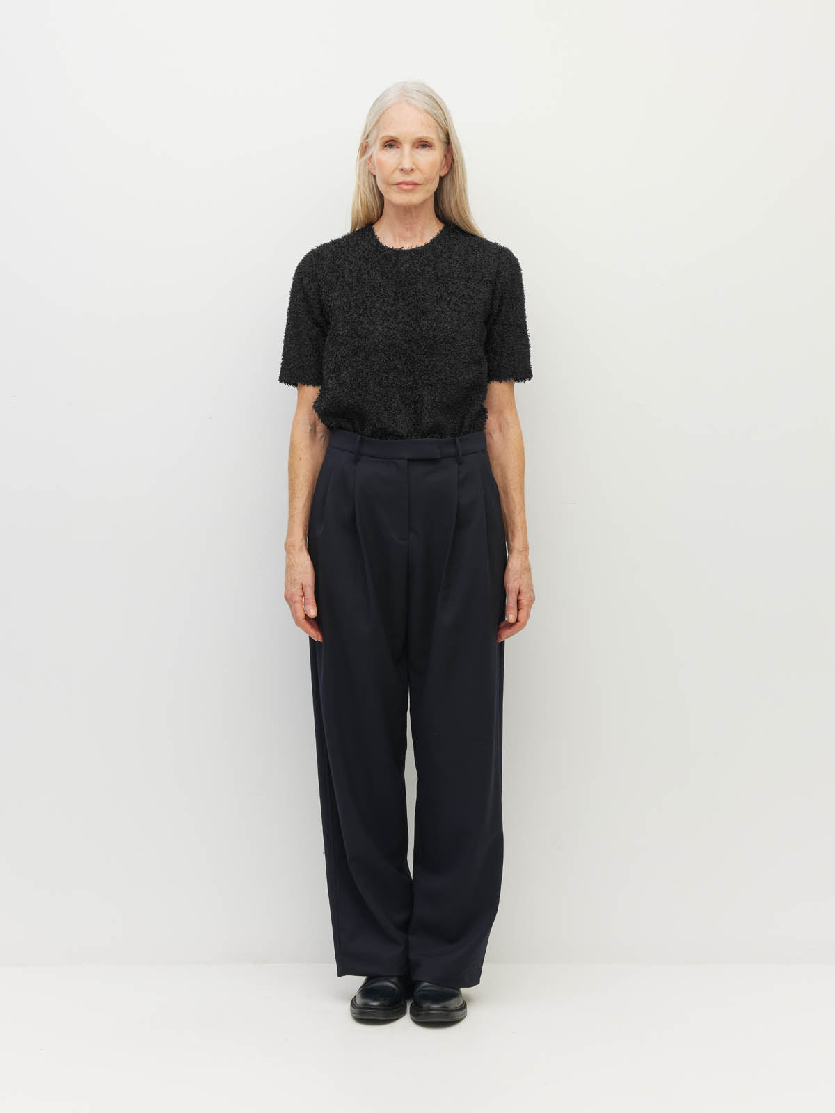 Boyfriend Pant (Wool Twill) Navy Twill
