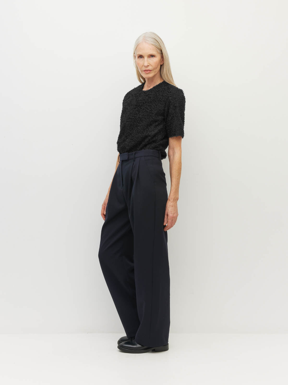 Boyfriend Pant (Wool Twill) Navy Twill