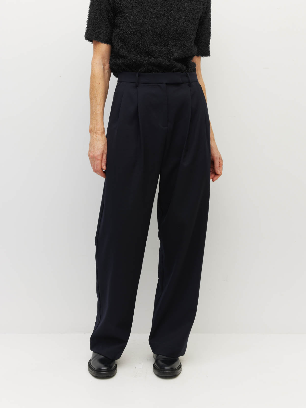 Boyfriend Pant (Wool Twill) Navy Twill